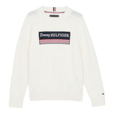 Tommy Hilfiger Maglia tinta unita con Stampa Panna per Bambino KB0KB09344 PANNA TOMMY HILFIGER 