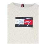 Tommy Hilfiger Felpa tinta unita Girocollo con Stampa Verde per Bambino KB0KB09741 VERDE TOMMY HILFIGER 