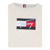 Tommy Hilfiger Felpa tinta unita Girocollo con Stampa Verde per Bambino KB0KB09741 VERDE TOMMY HILFIGER 