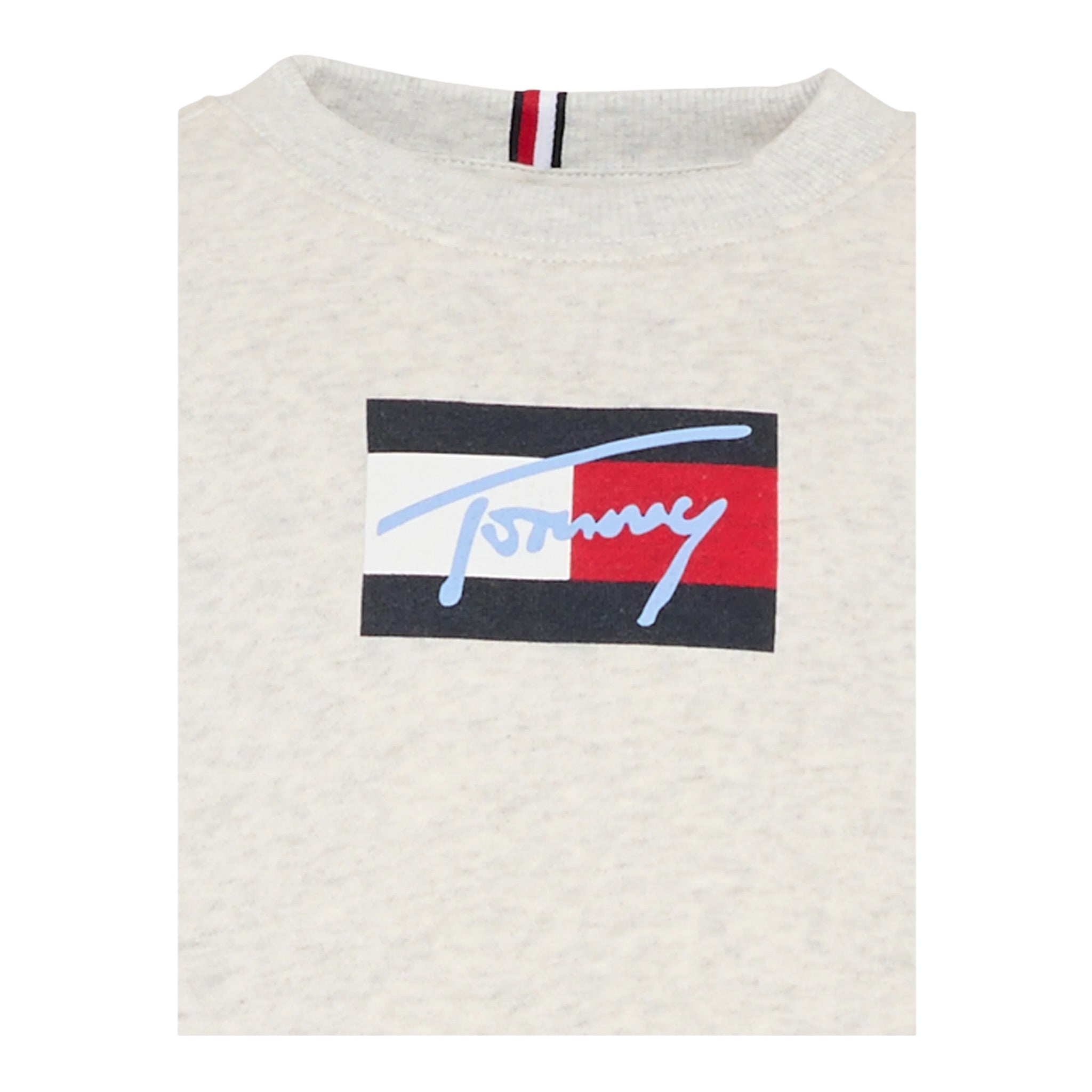 Tommy Hilfiger Felpa tinta unita Girocollo con Stampa Verde per Bambino KB0KB09741 VERDE TOMMY HILFIGER 