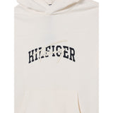 Tommy Hilfiger Felpa Chiusa con Cappuccio tinta unita Panna per Bambino KB0KB09742 PANNA TOMMY HILFIGER 