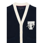 Tommy Hilfiger Cardigan tinta unita con Profili In Contrasto Blu per Bambino KB0KB09757 BLU TOMMY HILFIGER 