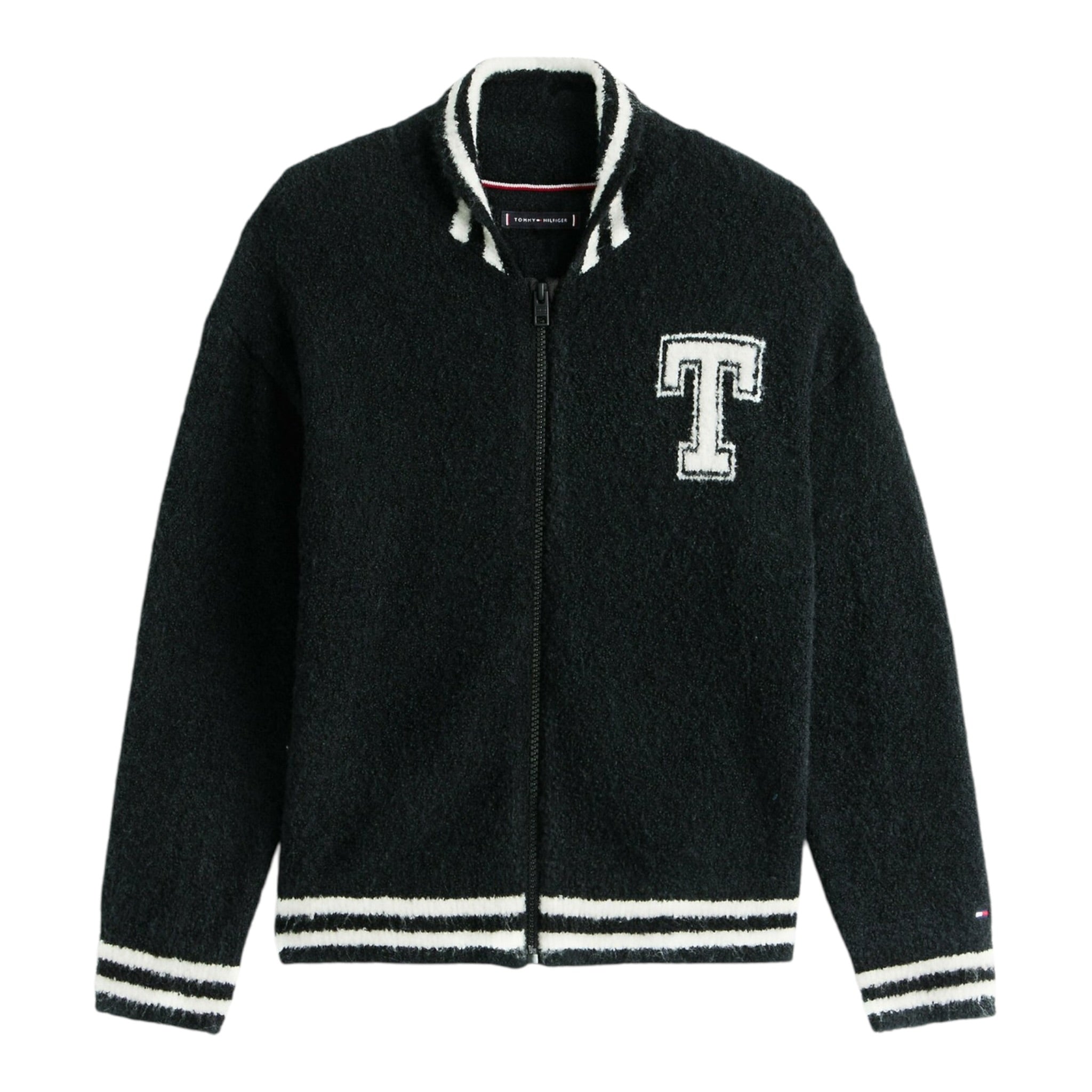Tommy Hilfiger Maglia con Zip tinta unita Nero per Bambino KB0KB0975 NERO TOMMY HILFIGER 
