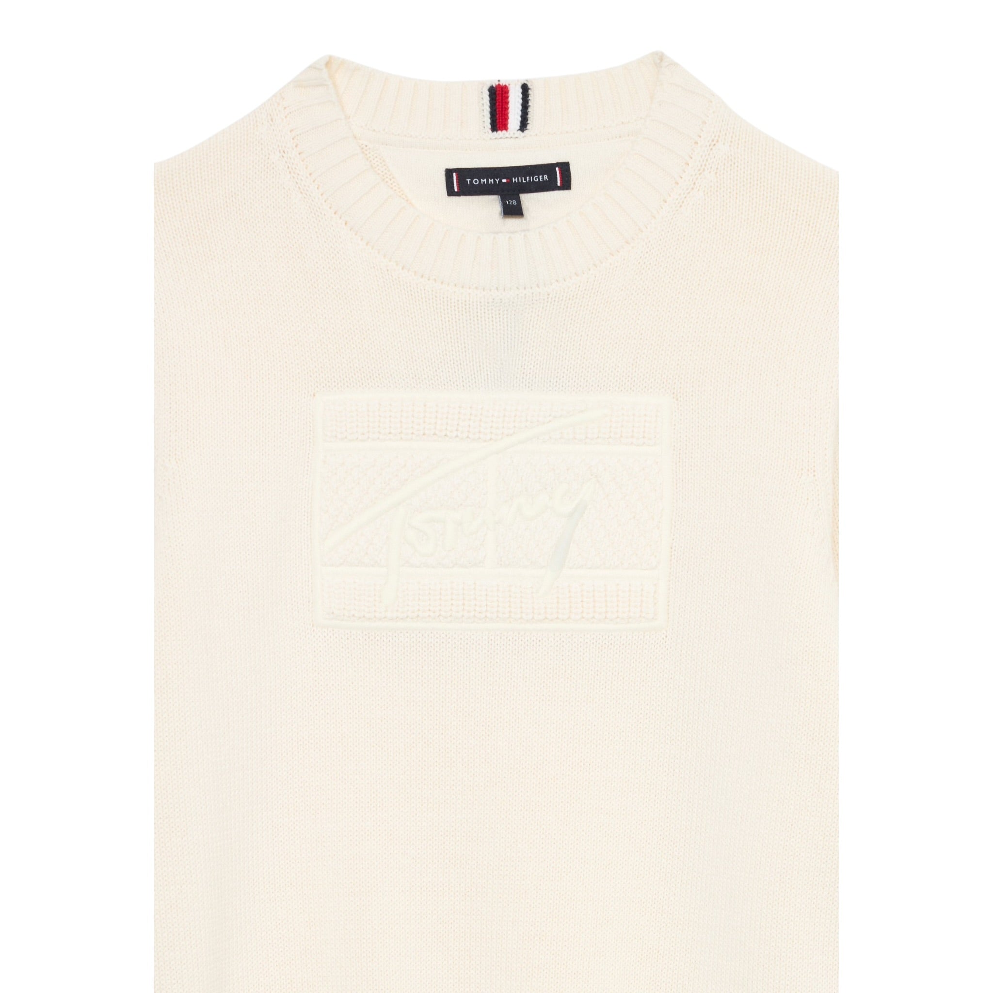 Tommy Hilfiger Maglia Girocollo tinta unita Panna per Bambino KB0KB09810 PANNA TOMMY HILFIGER 