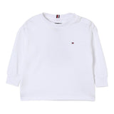 Tommy Hilfiger Shirt Girocollo tinta unita Bianco per Bambino KB0KB09846 BIANCO TOMMY HILFIGER 