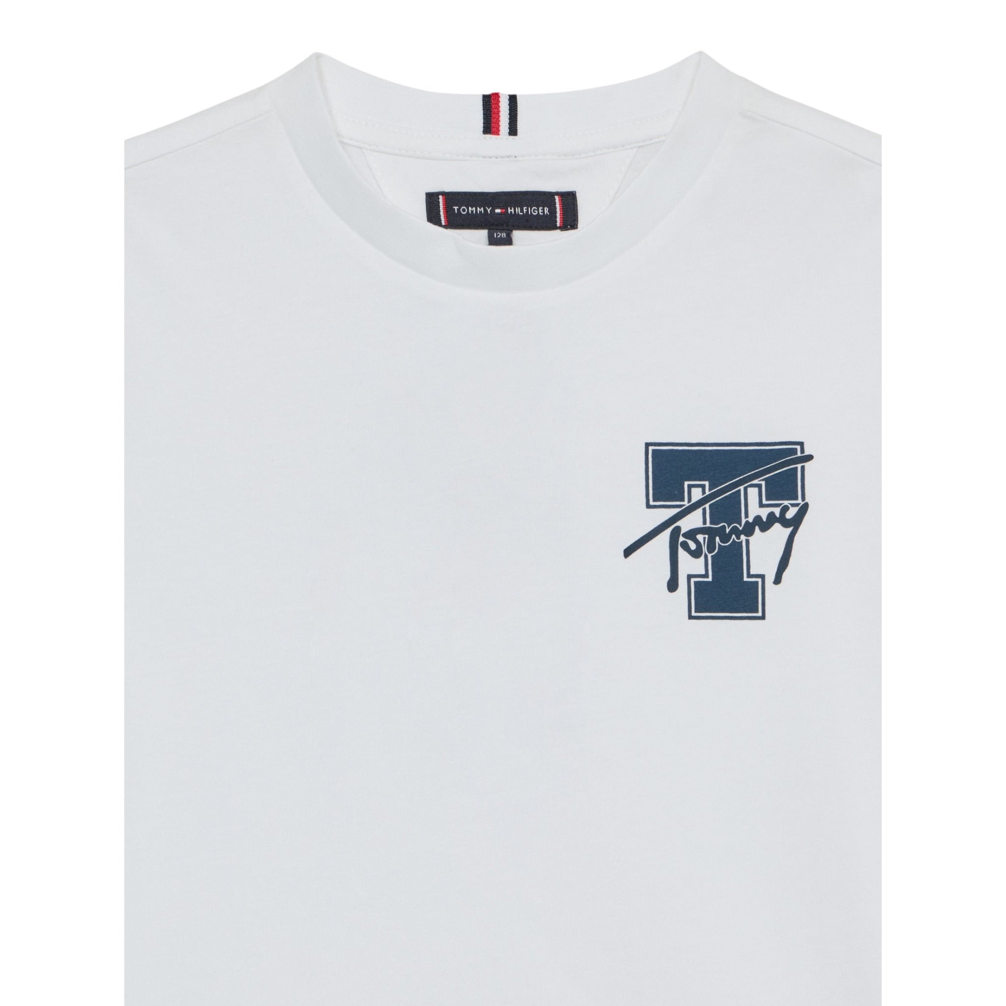 Tommy Hilfiger T-Shirt Girocollo tinta unita Bianco per Bambino KB0KB09868 BIANCO TOMMY HILFIGER 