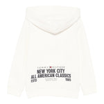 Tommy Hilfiger Felpa con Zip E Cappuccio tinta unita Panna per Bambino KB0KB09894 PANNA TOMMY HILFIGER 