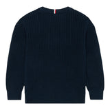 Tommy Hilfiger Maglia Girocollo tinta unita Blu per Bambino KB0KB09908 BLU TOMMY HILFIGER 
