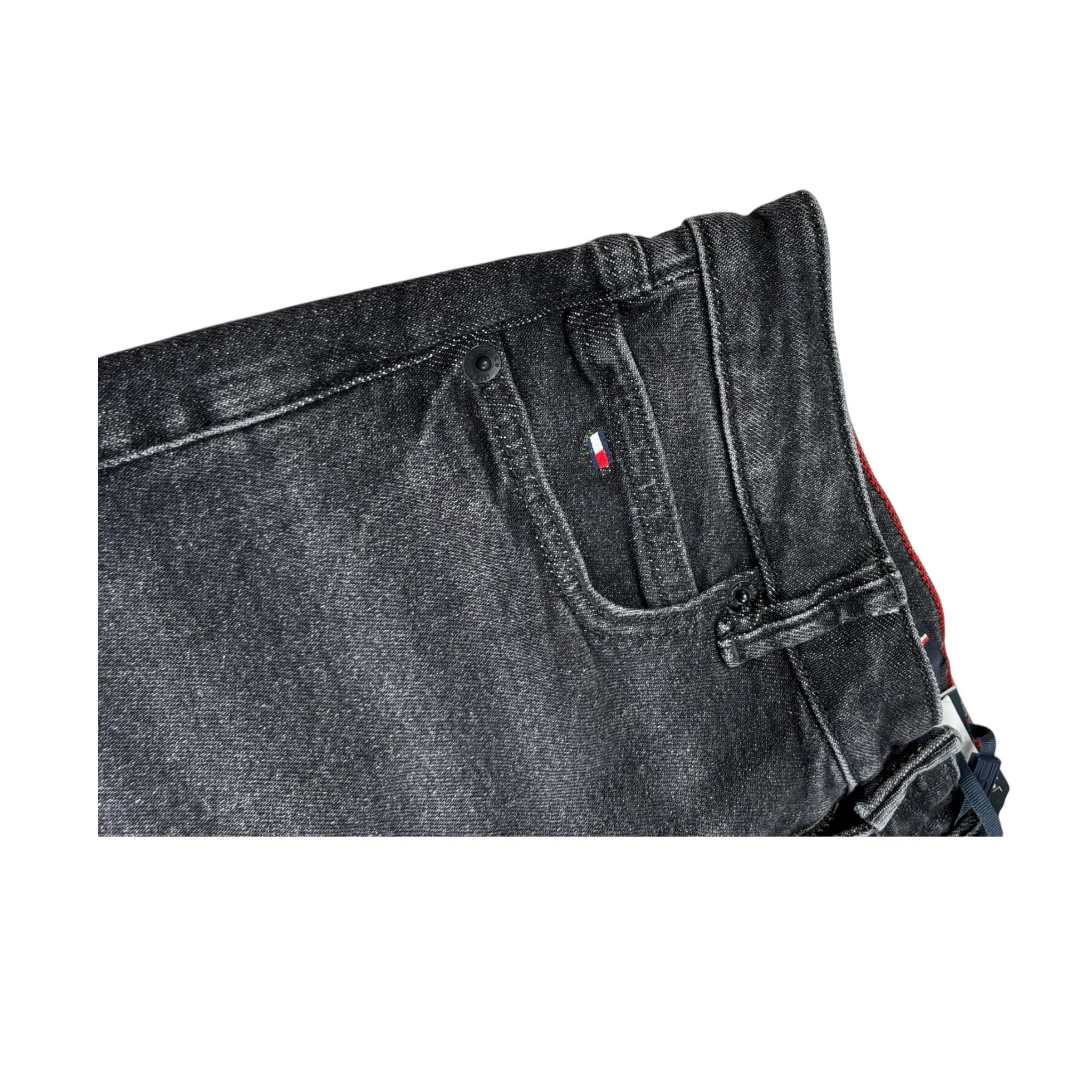 Tommy Hilfiger Jeans tinta unita con Girovita Regolabile Nero per Bambino KB0KB09919 NERO TOMMY HILFIGER 