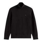 Tommy Hilfiger Maglia Collo Alto tinta unita con Logo Nero per Bambino KB0KB09966 NERO TOMMY HILFIGER 