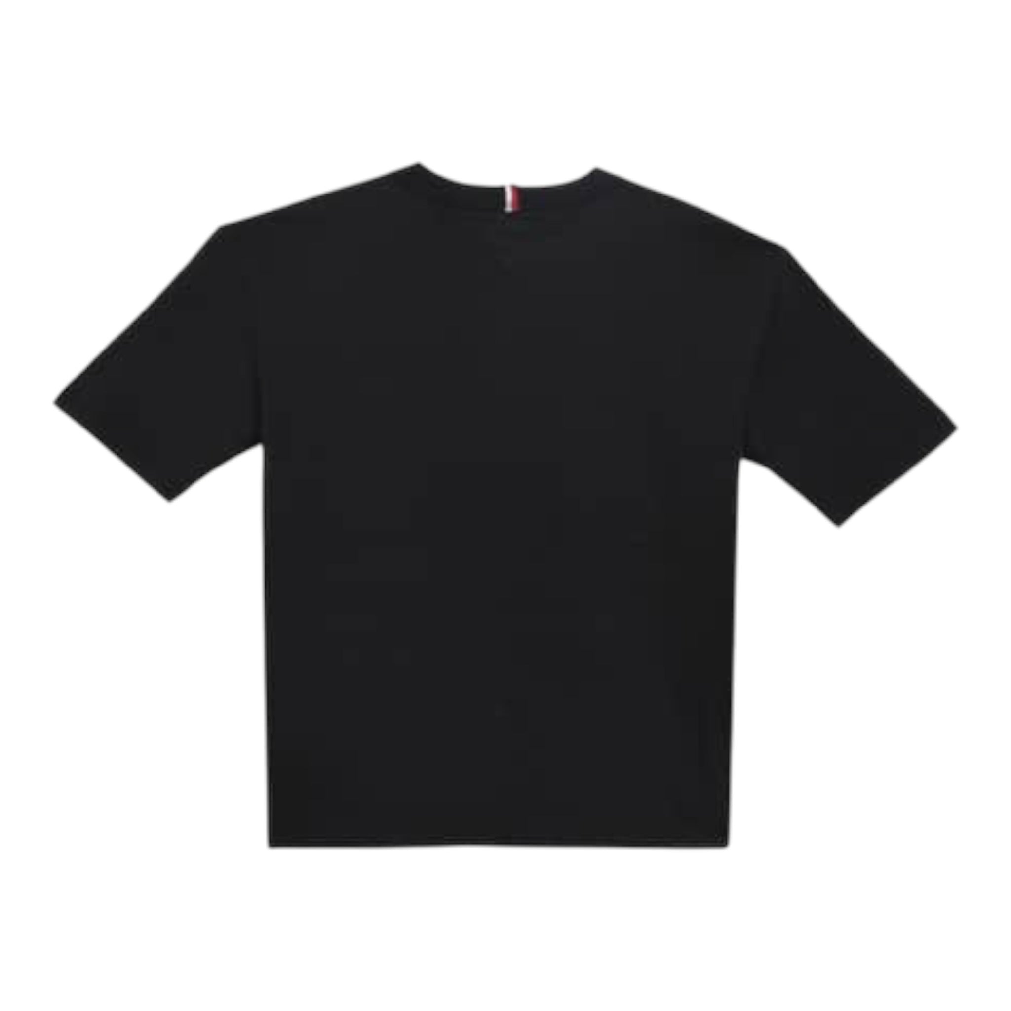 Tommy Hilfiger T-Shirt Girocollo tinta unita con Logo Nero per Bambino KB0KB10087 NERO TOMMY HILFIGER 