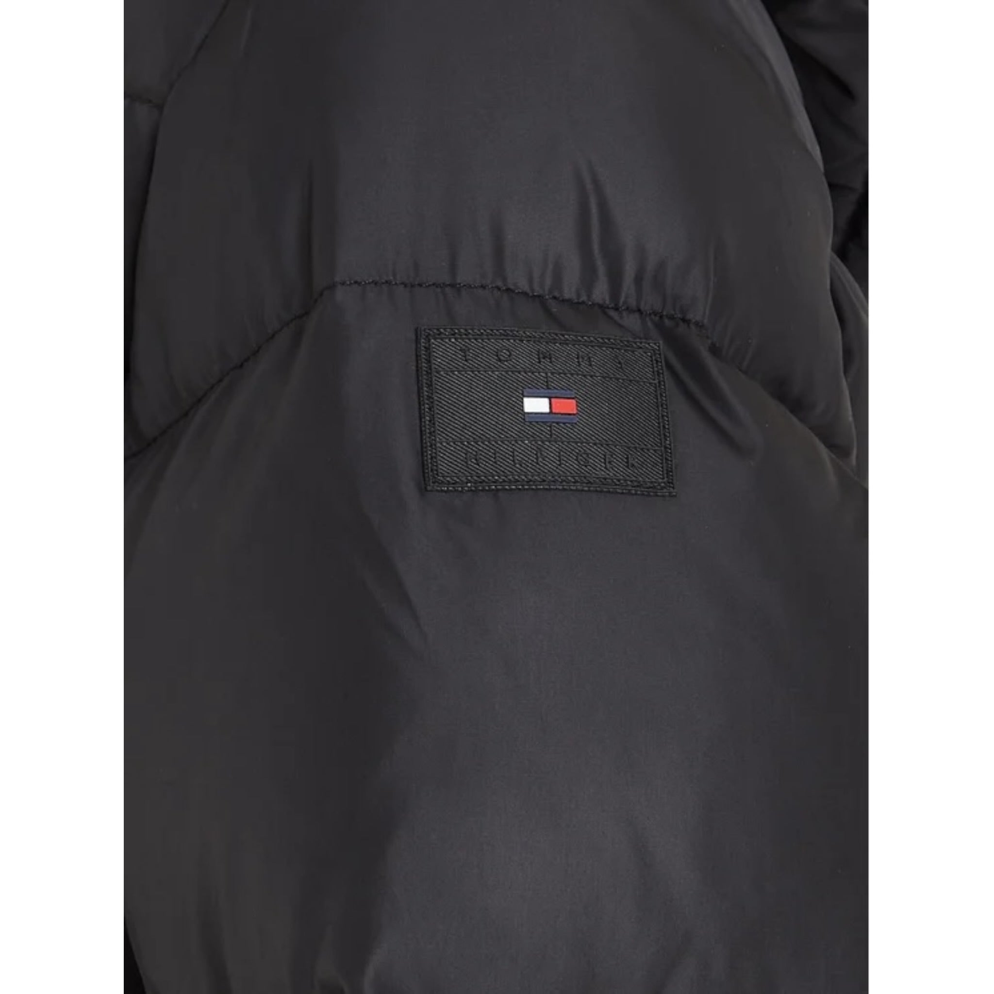 Tommy Hilfiger Giubbino tinta unita Modello Lungo con Zip E Cappuccio Nero per Bambina KG0KG07805 NERO TOMMY HILFIGER 