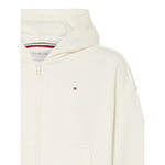 Tommy Hilfiger Felpa con Zip E Cappuccio tinta unita Panna per Bambina KG0KG08688 PANNA TOMMY HILFIGER 