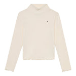 Tommy Hilfiger Shirt Collo Alto tinta unita Panna per Bambina KG0KG08802 PANNA TOMMY HILFIGER 