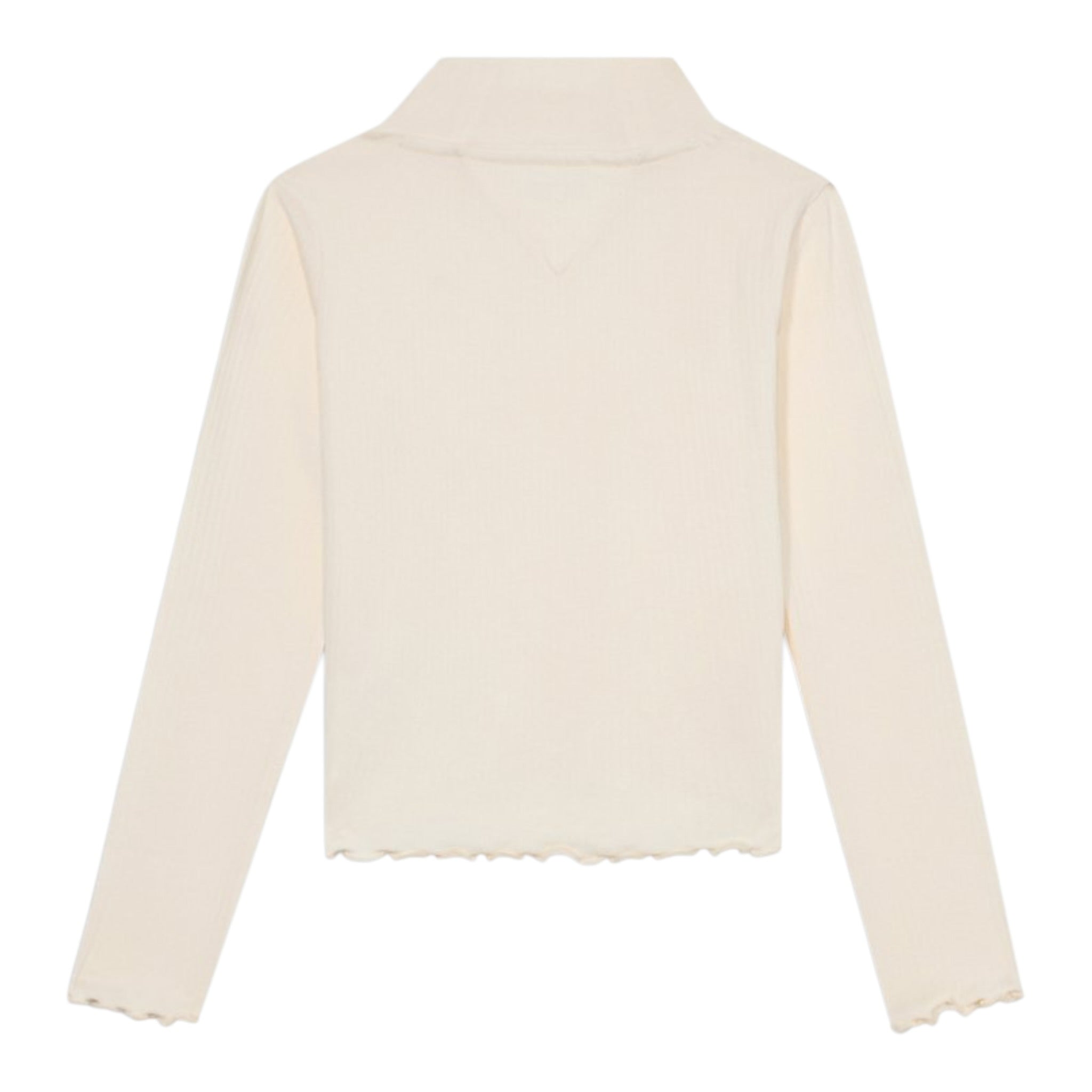 Tommy Hilfiger Shirt Collo Alto tinta unita Panna per Bambina KG0KG08802 PANNA TOMMY HILFIGER 