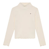 Tommy Hilfiger Shirt Collo Alto tinta unita Panna per Bambina KG0KG08802X PANNA TOMMY HILFIGER 