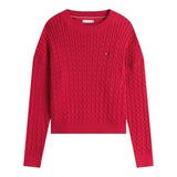 Tommy Hilfiger Maglia Girocollo tinta unita Fuxia per Bambina KG0KG08848 FUXIA TOMMY HILFIGER 