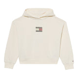 Tommy Hilfiger Felpa Chiusa Girocollo tinta unita con Logo Panna per Bambina KG0KG09016 PANNA TOMMY HILFIGER 