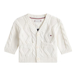 Tommy Hilfiger Cardigan tinta unita con Ricami Panna per Neonato KN0KN02090 PANNA TOMMY HILFIGER 