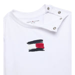 Tommy Hilfiger Shirt Girocollo tinta unita Bianco per Neonato KN0KN02128 BIANCO TOMMY HILFIGER 