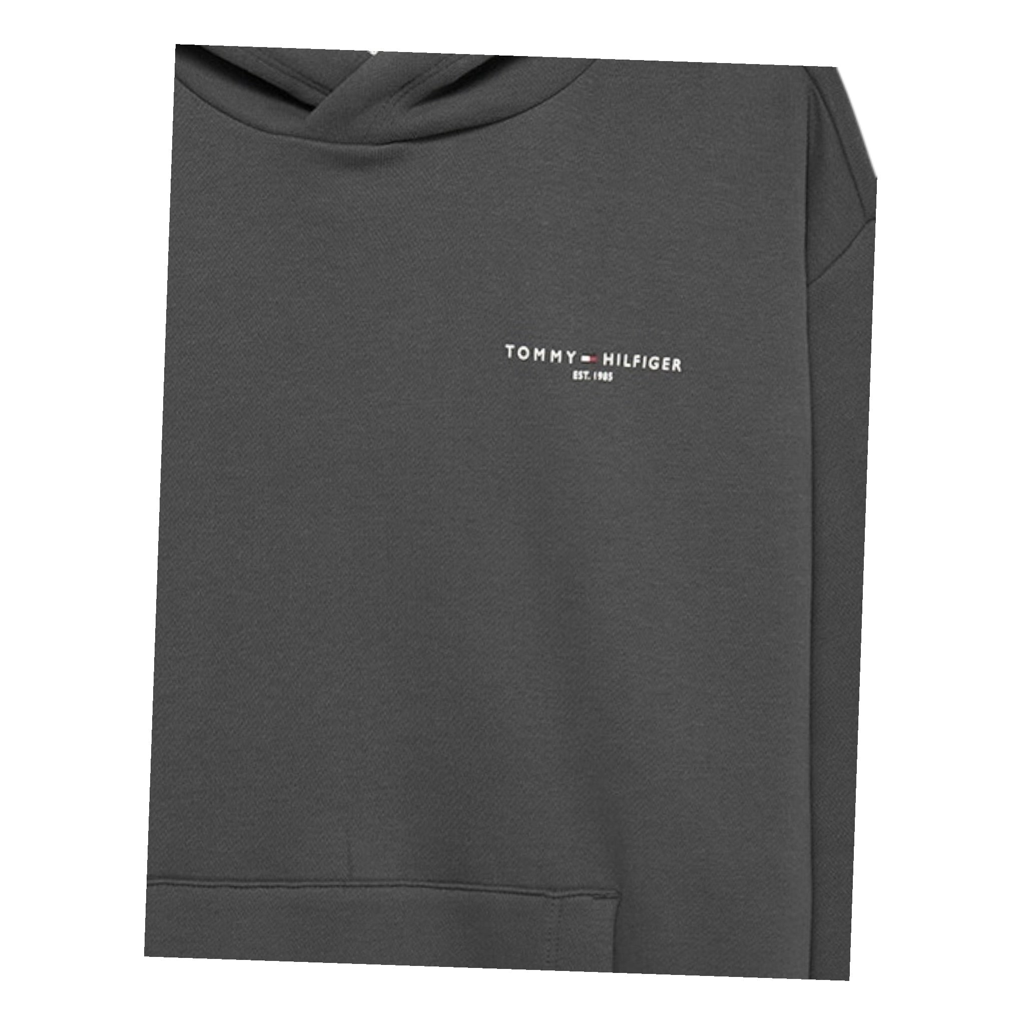 Tommy Hilfiger Felpa Chiusa con Cappuccio tinta unita Grigio per Bambino KS0KS00660X GRIGIO TOMMY HILFIGER 