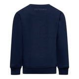 Trussardi Felpa tinta unita Girocollo con Logo Blu per Bambino TBA25004FE BLU TRUSSARDI 