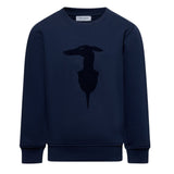 Trussardi Felpa tinta unita Girocollo con Logo Blu per Bambino TBA25004FEX BLU TRUSSARDI 