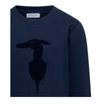 Trussardi Felpa tinta unita Girocollo con Logo Blu per Bambino TBA25004FEX BLU TRUSSARDI 