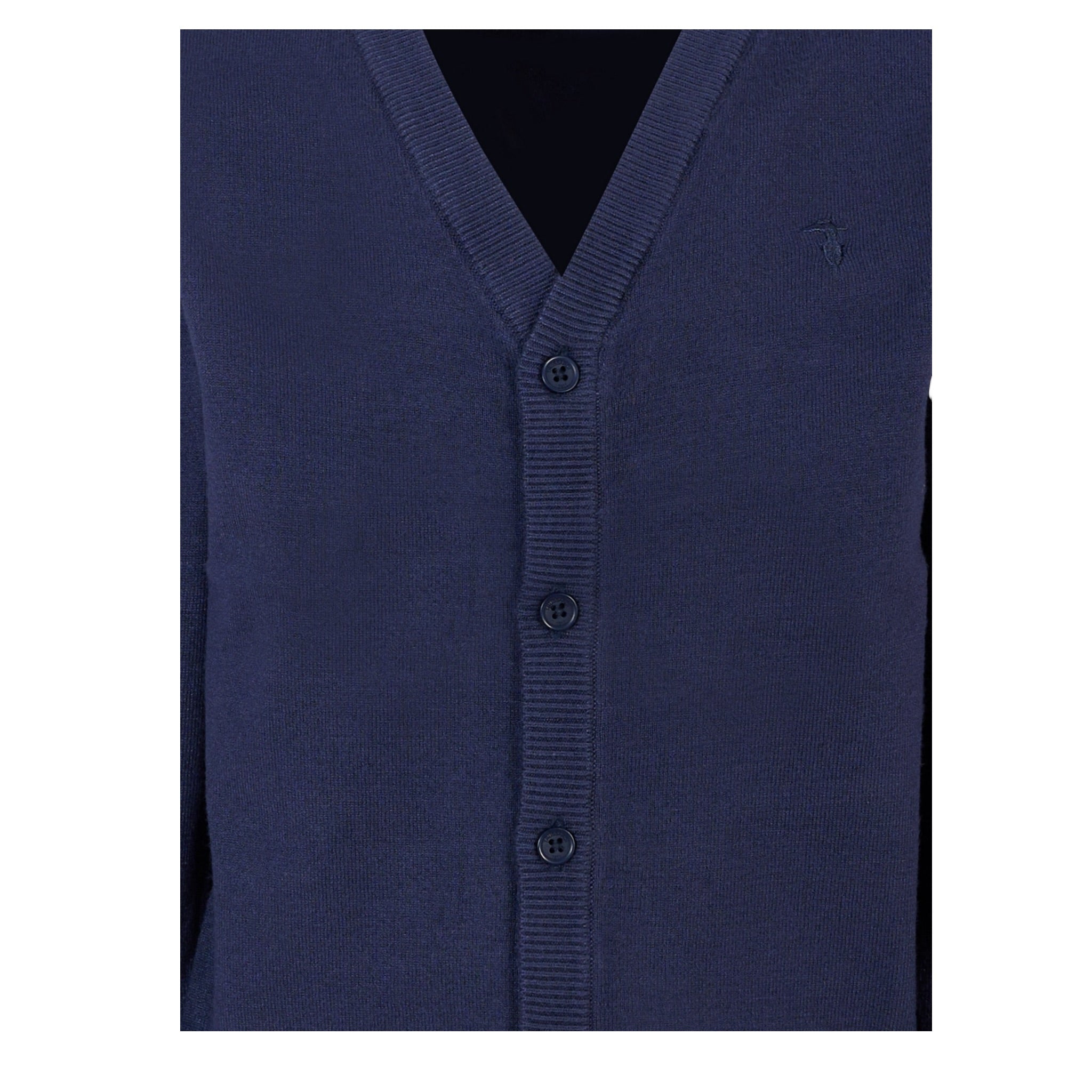 Trussardi Cardigan tinta unita con Logo Blu per Bambino TBA25010CD BLU TRUSSARDI 