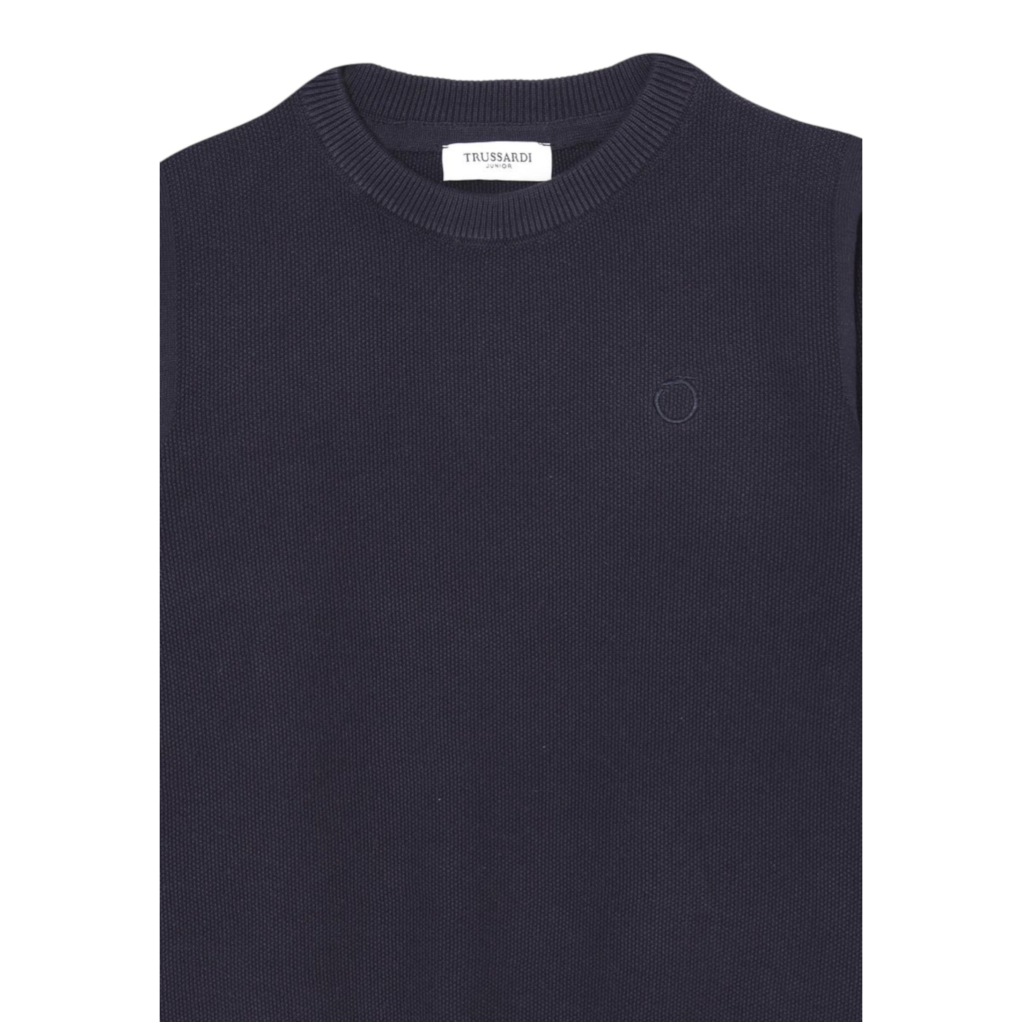 Trussardi Maglia tinta unita Mezzo Collo Blu per Bambino TBP25023MA BLU TRUSSARDI 