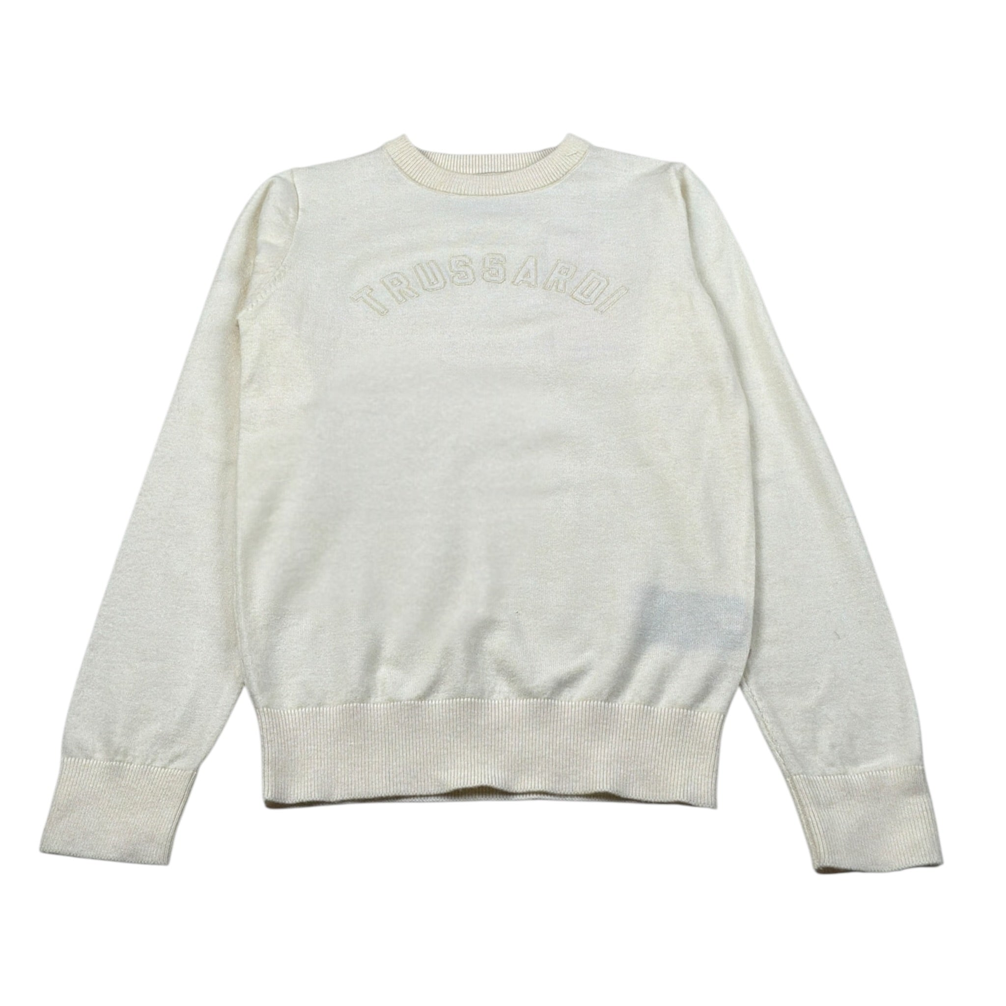 Trussardi Maglia Girocollo tinta unita con Logo Panna per Bambino TGA26004MA PANNA TRUSSARDI 