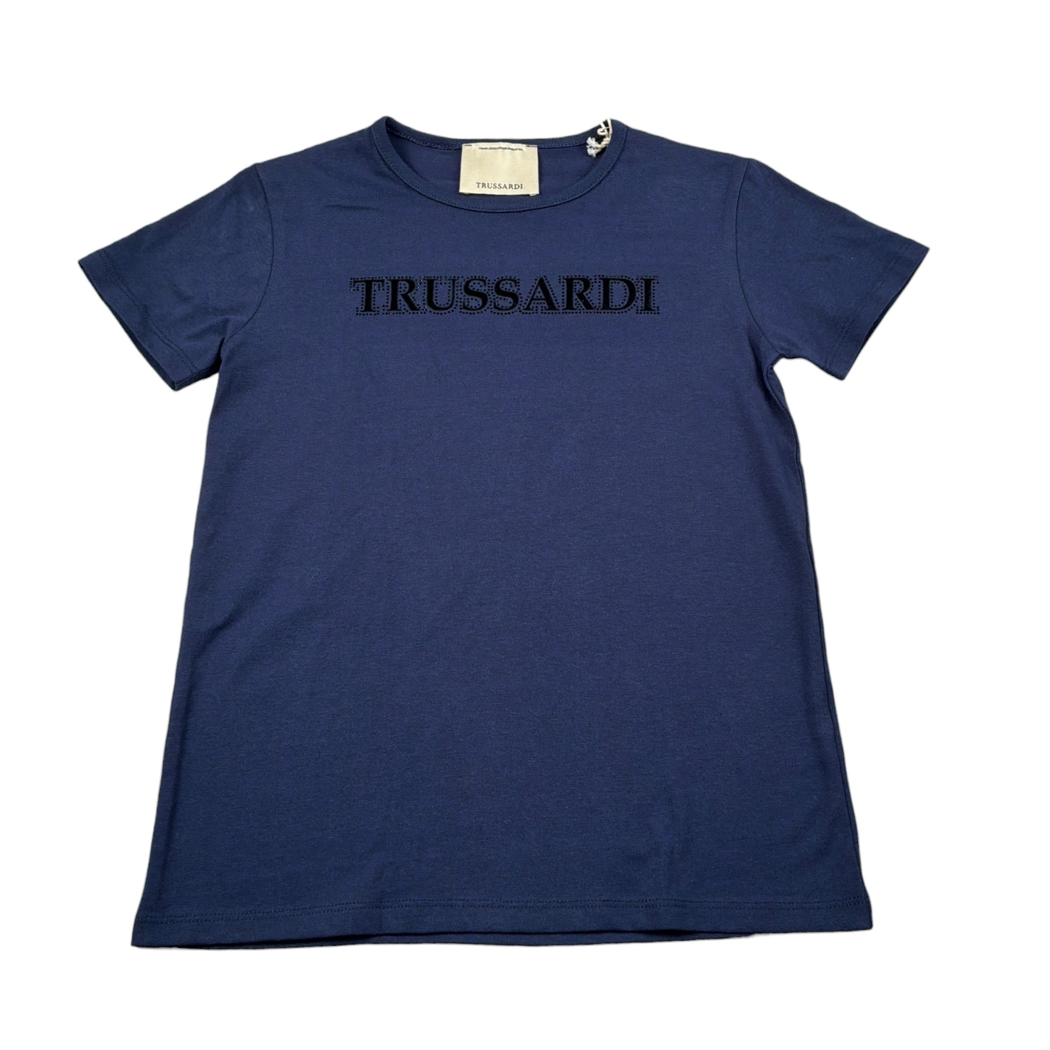 Trussardi T-Shirt Girocollo tinta unita con Logo Blu per Bambina TGA26021TS BLU TRUSSARDI 