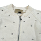Trussardi Cardigan con Zipo tinta unita E Brillantini Panna per Bambina TGA26060CD PANNA TRUSSARDI 