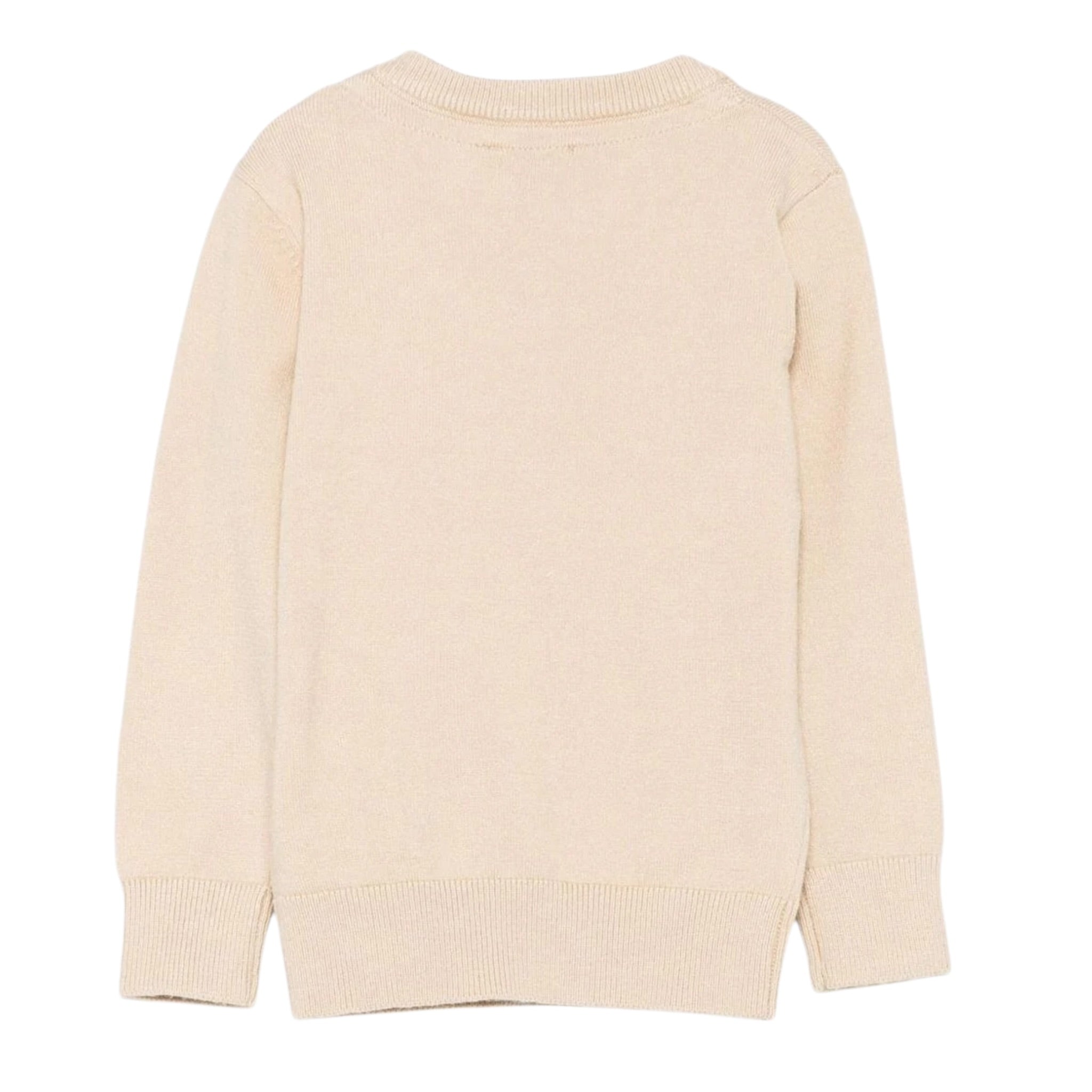 Trussardi Maglia Girocollo tinta unita con Logo Beige per Neonato TIA25020MAX BEIGE TRUSSARDI 