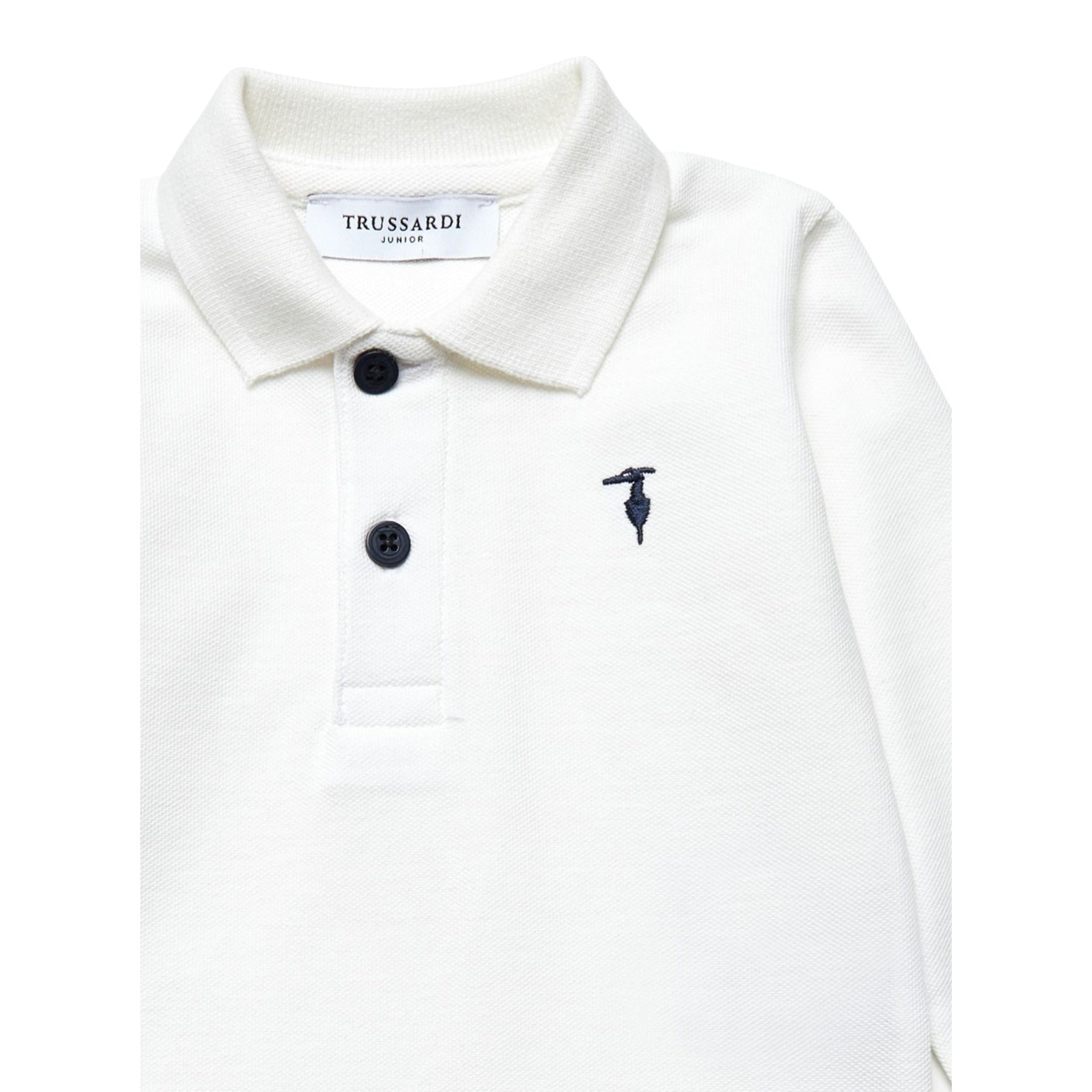 Trussardi Polo tinta unita Manica Lunga Bianco per Bambino TIA25022PO BIANCO TRUSSARDI 