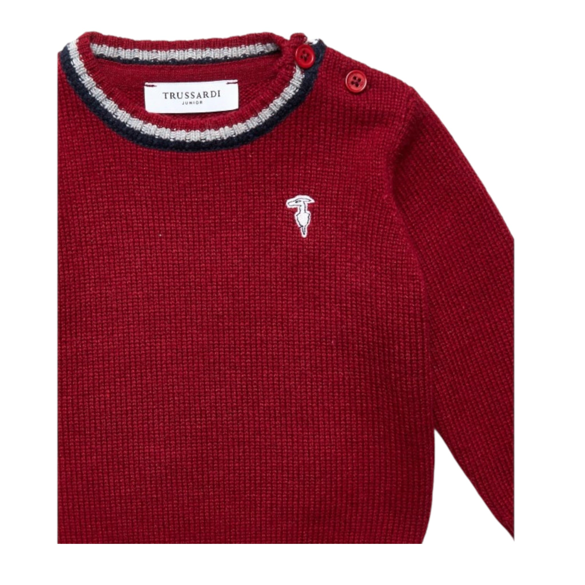 Trussardi Maglia tinta unita con Logo Bordeaux per Neonato TIA25050MAX BORDEAUX TRUSSARDI 