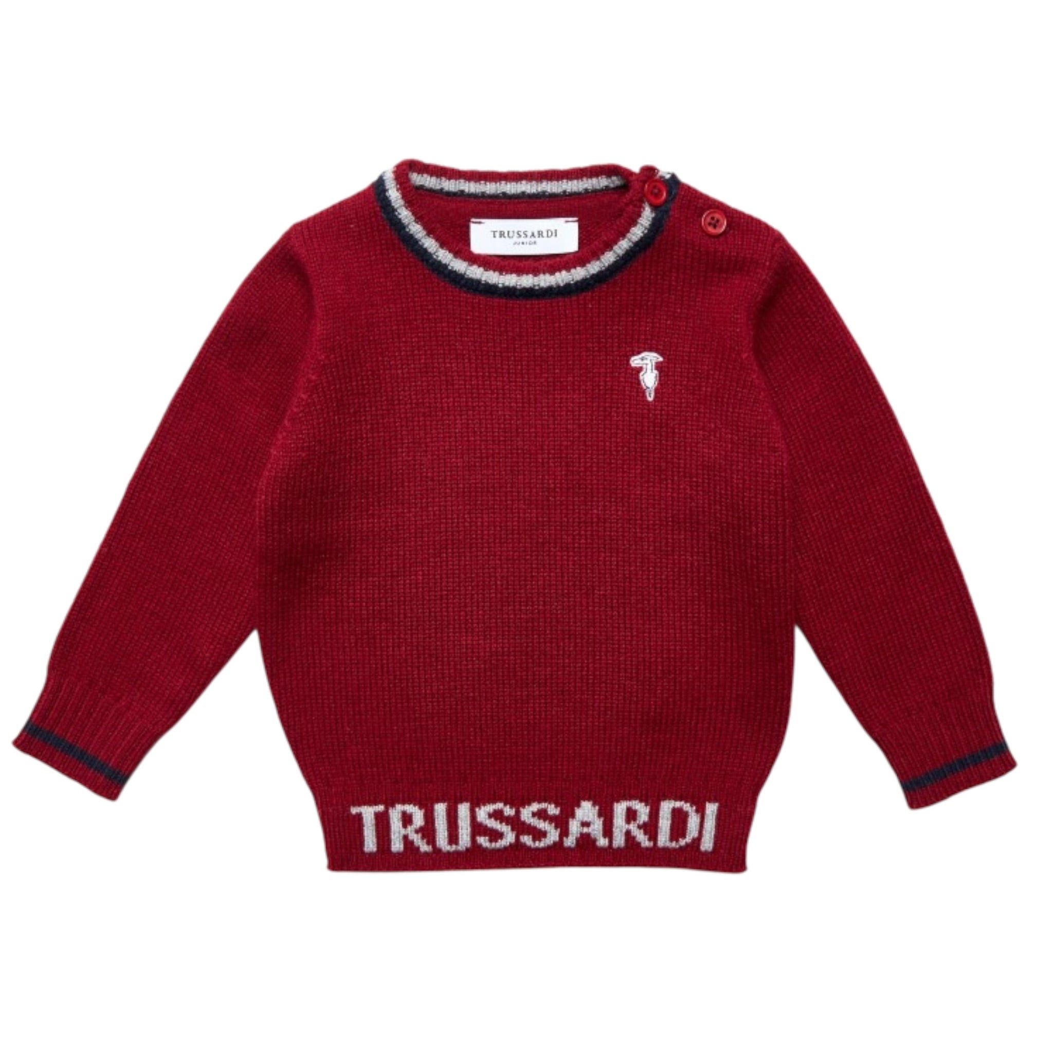 Trussardi Maglia tinta unita con Logo Bordeaux per Bambino TIA25050MAXJ BORDEAUX TRUSSARDI 