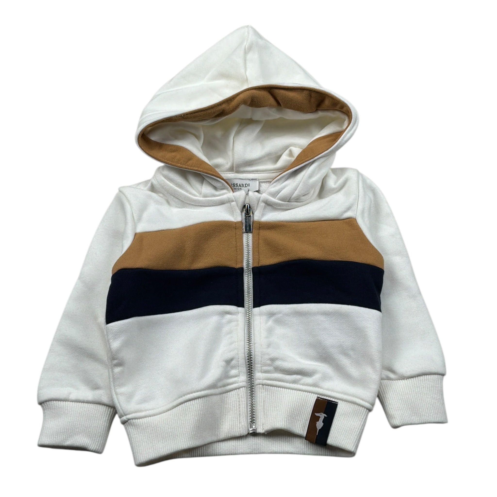 Trussardi Felpa con Zip E Cappuccio tinta unita Panna per Bambino TIA25068FE PANNA TRUSSARDI 