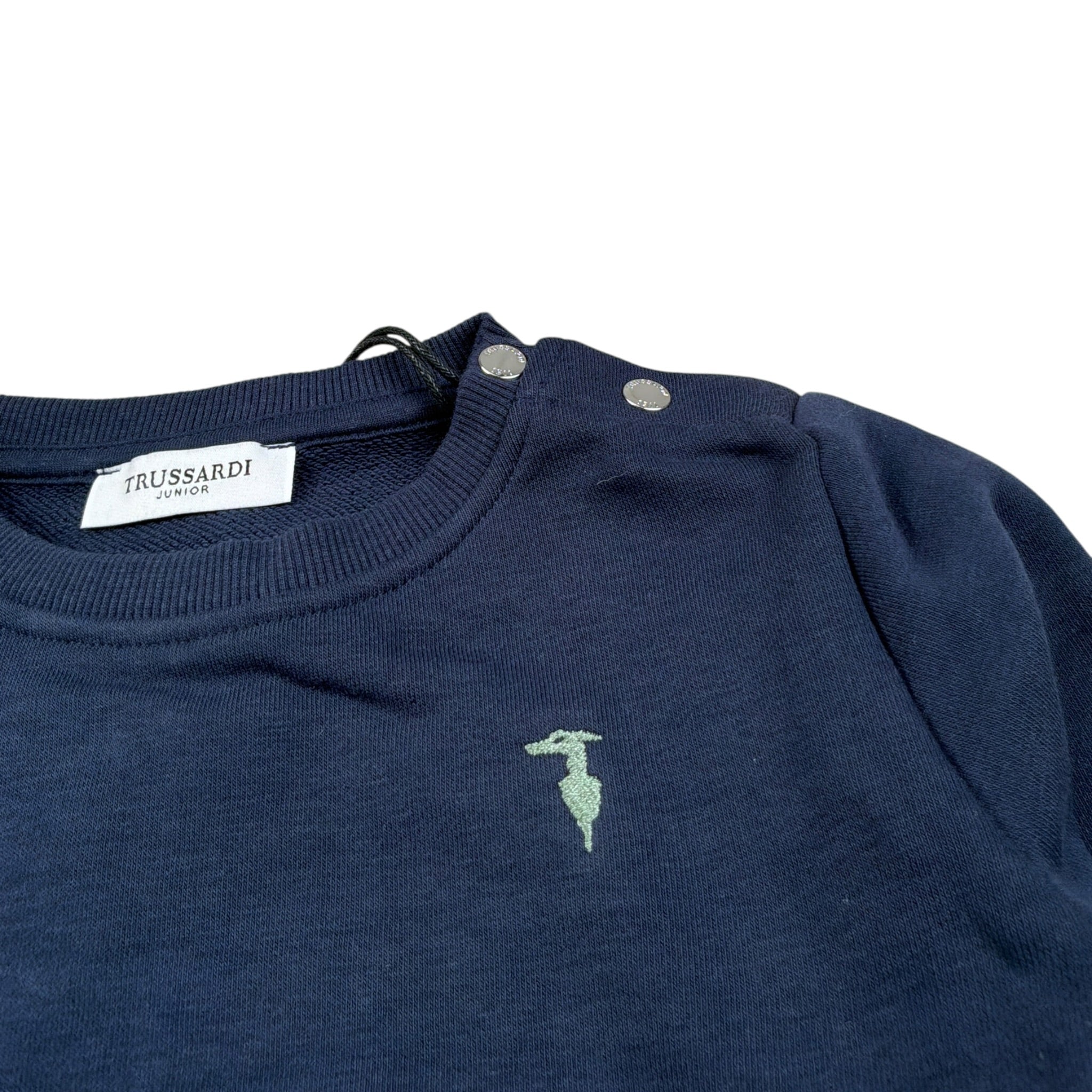 Trussardi Felpa tinta unita Girocollo Blu per Bambino TIA25124FE BLU TRUSSARDI 