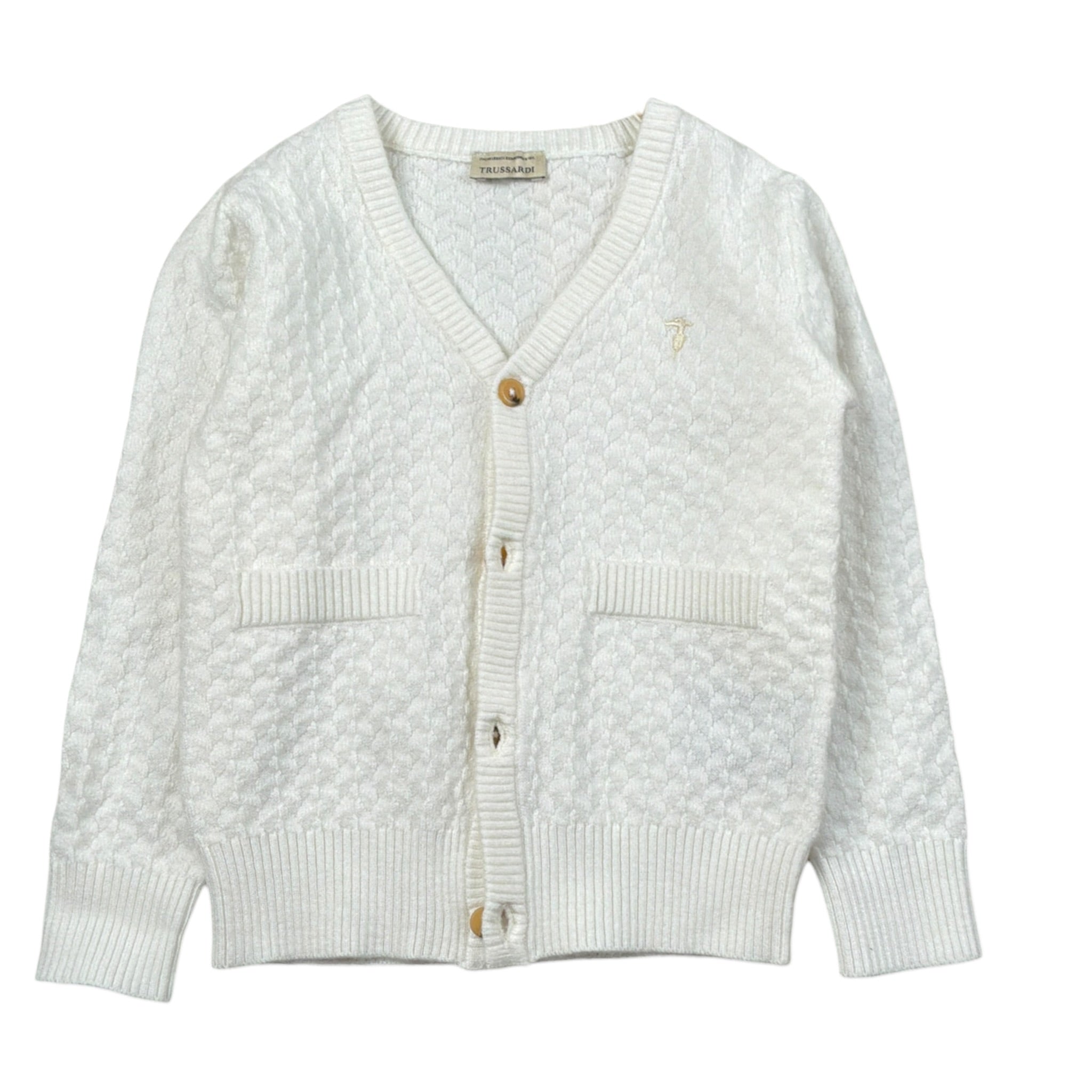 Trussardi Cardigan tinta unita con Bottoni Bianco per Neonato TIA26002CD BIANCO TRUSSARDI 