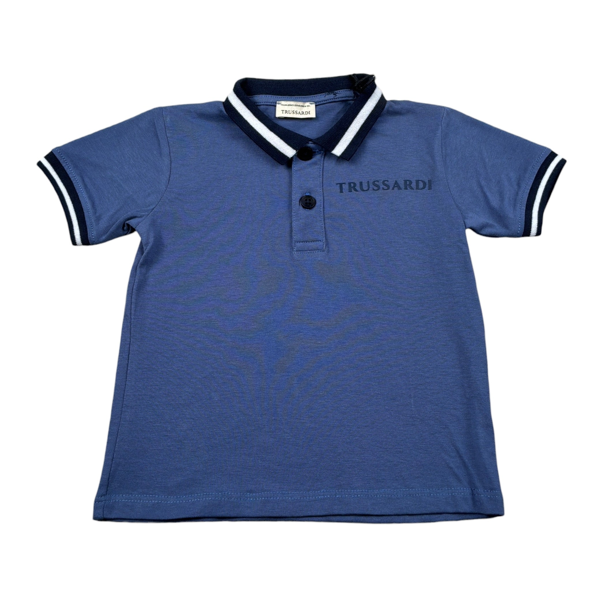 Trussardi Polo Mezza Manica tinta unita Blu per Neonato TIA2602PO BLU TRUSSARDI 