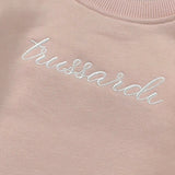 Trussardi Felpa tinta unita Girocollo con Stampa Rosa per Neonata TIA26031FE ROSA TRUSSARDI 