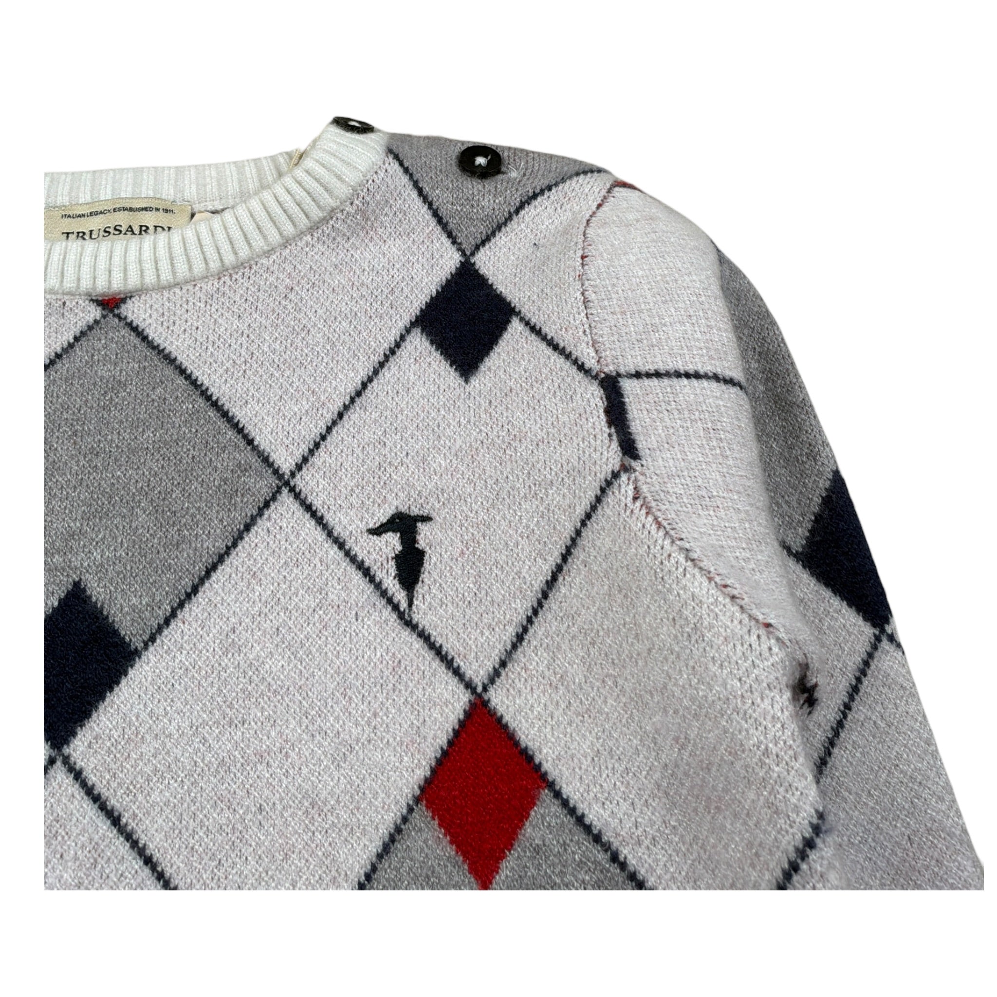 Trussardi Maglia Girocollo Stampa Fantasia Panna per Neonato TIA26052MA PANNA TRUSSARDI 