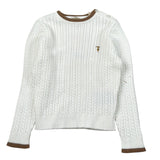 Trussardi Maglia tinta unita con Profili In Contrasto Bianco per Neonato TIA26084MA BIANCO TRUSSARDI 