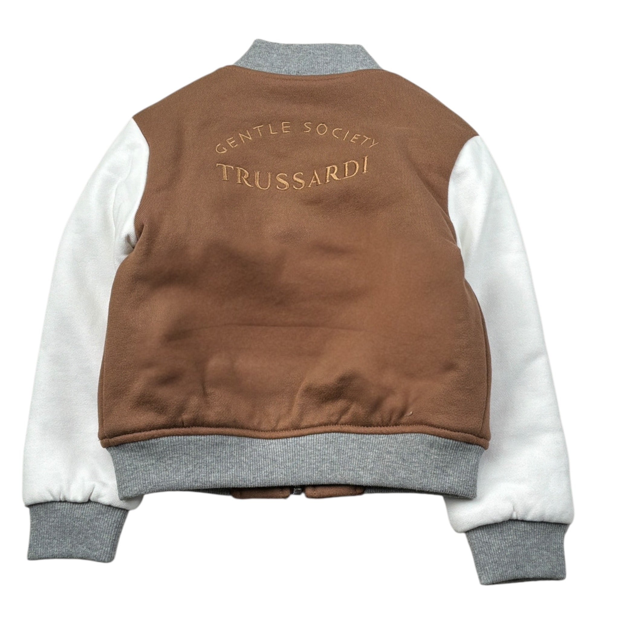 Trussardi Giubbino Bicolore Modello College con Bottoni Bianco/Marrone per Neonato TIA26091GB BIANCO/MARRONE TRUSSARDI 