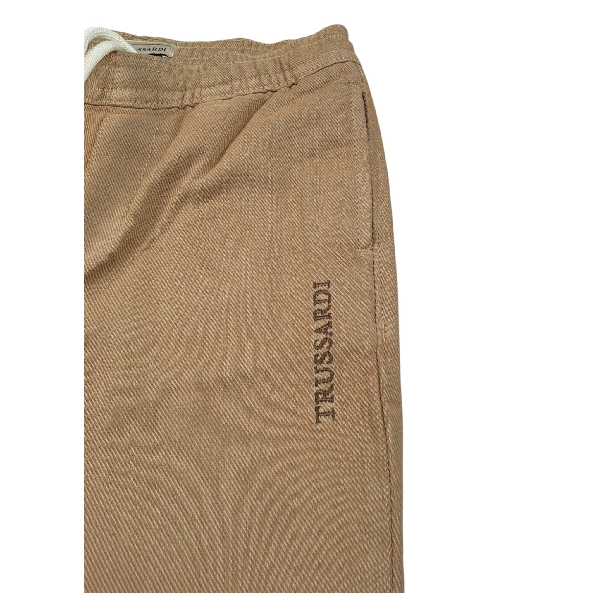 Trussardi Pantalone Tint Unita con Logo Beige per Neonato TIA26094PA BEIGE TRUSSARDI 