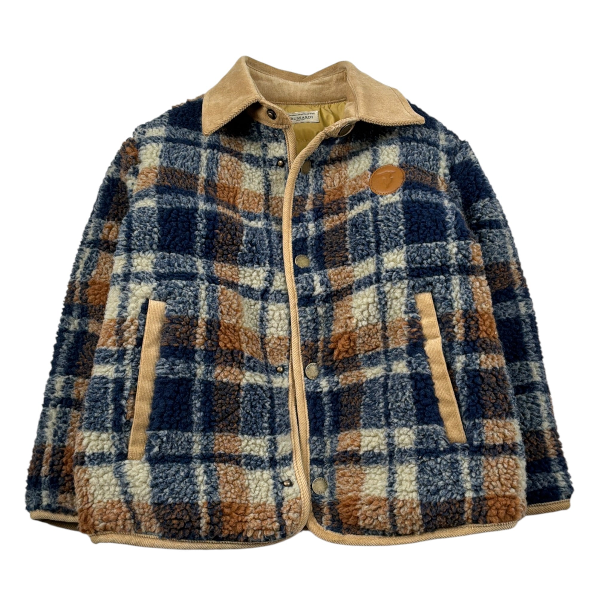 Trussardi Giubbino Tricolore con Fantasia A Quadri Modello Teddy Beige per Neonato TIA26099GB BEIGE TRUSSARDI 