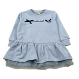 Trussardi Abito Manica Lunga tinta unita con Logo Azzurro per Neonata TIA26152VE AZZURRO TRUSSARDI 