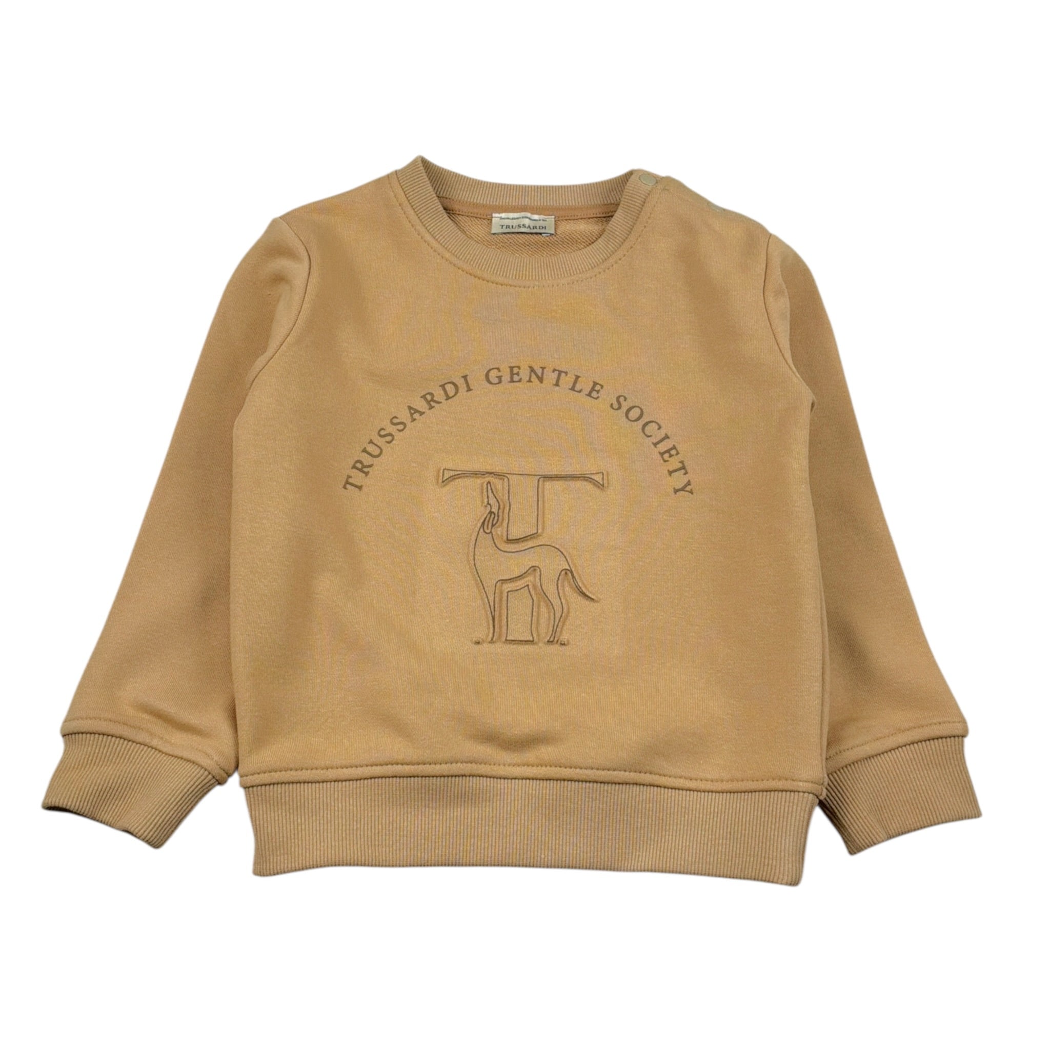 Trussardi Felpa tinta unita Girocollo con Stampa Beige per Neonato TIA26168FE BEIGE TRUSSARDI 