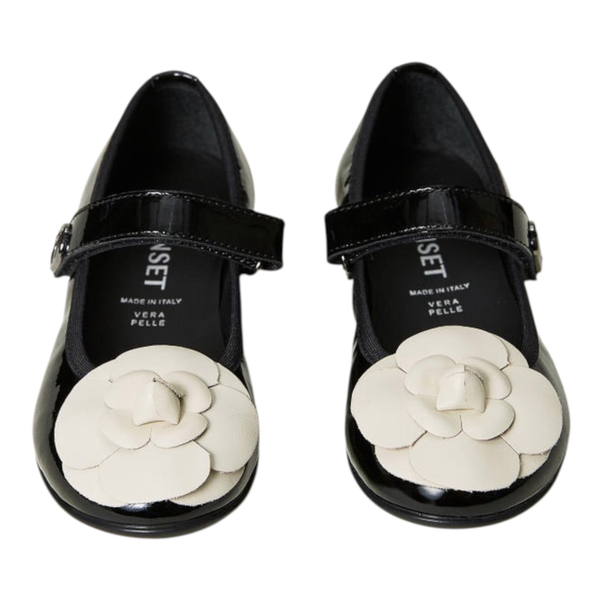 Twinset Ballerine tinta unita con Applicazioni Nero per Bambina 232GCB010 NERO TWINSET 
